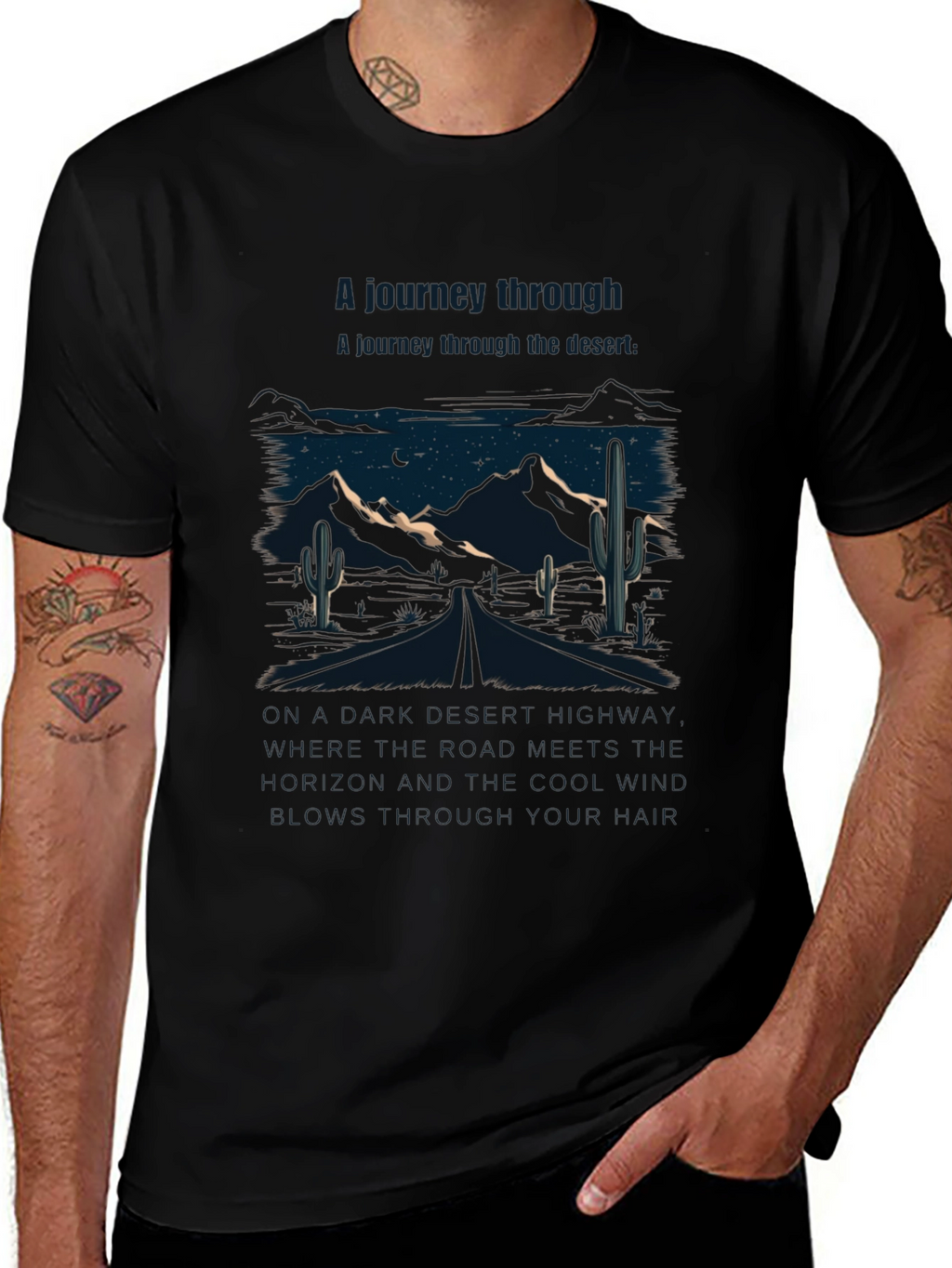 Desert Journey Graphic Tee - Unisex Black T-Shirt