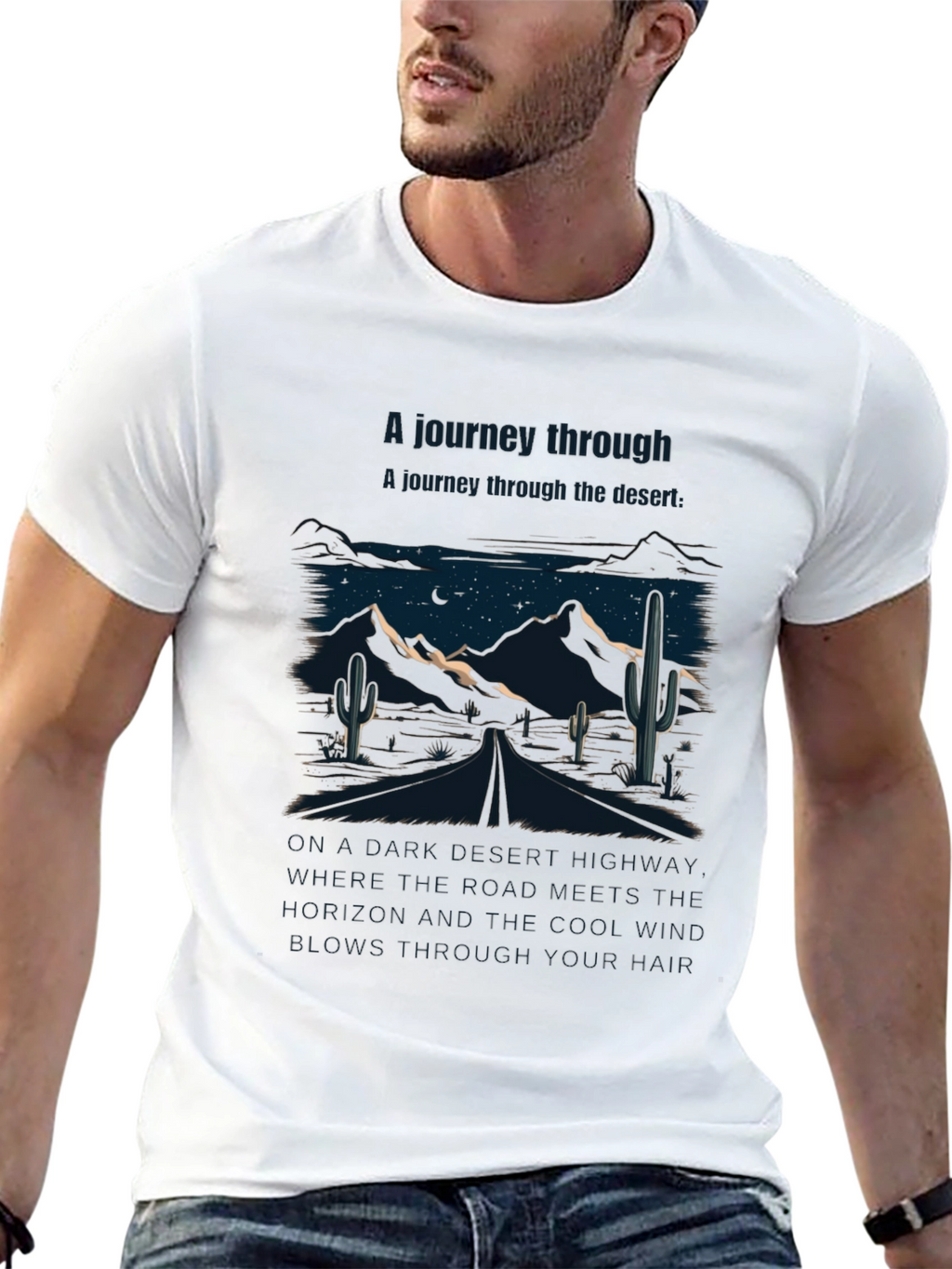 Desert Journey Graphic Tee - Unisex Black T-Shirt