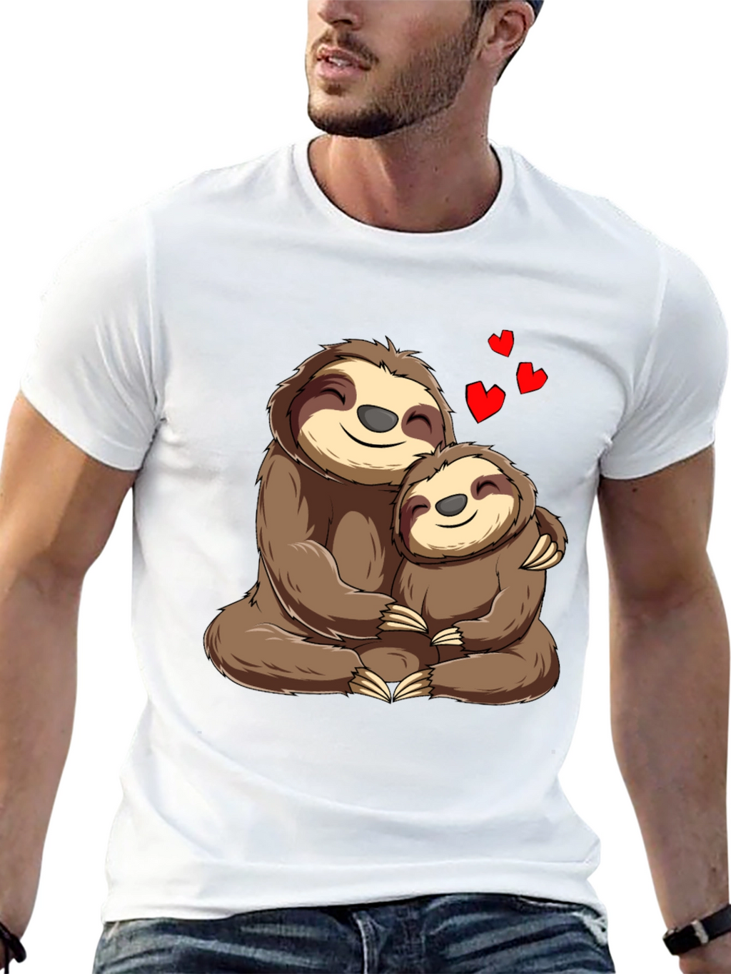 Sloth Mama & Baby Hug T-Shirt: Heartfelt Comfort