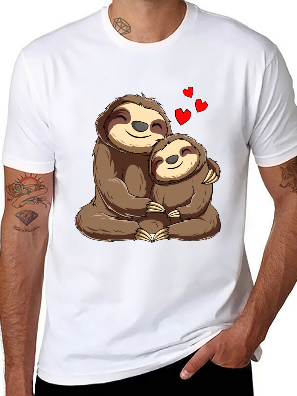 Sloth Mama & Baby Hug T-Shirt: Heartfelt Comfort