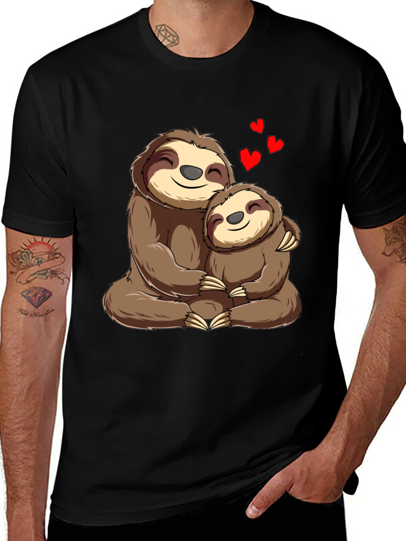 Sloth Mama & Baby Hug T-Shirt: Heartfelt Comfort