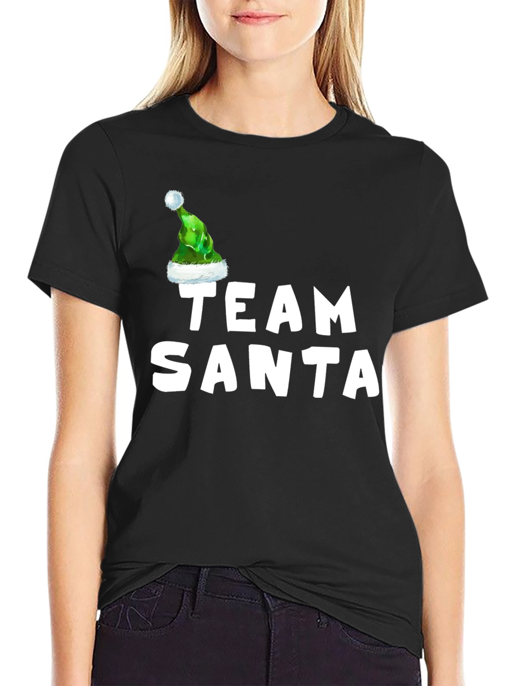 Team Santa T-Shirt with Elf Hat - Holiday Apparel
