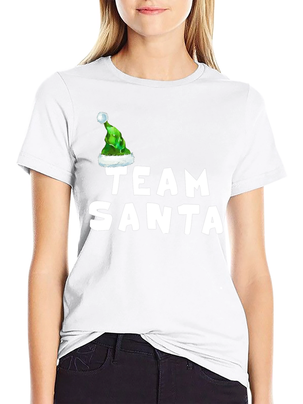 Team Santa T-Shirt with Elf Hat - Holiday Apparel