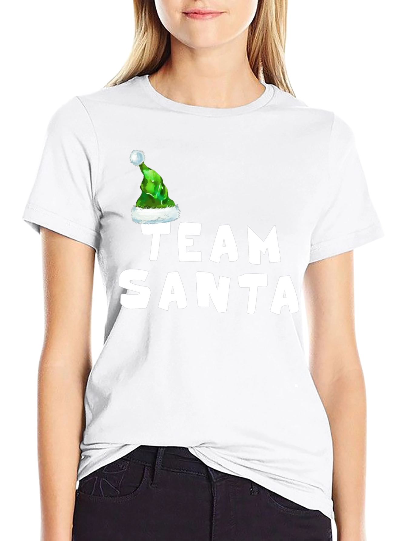 Team Santa T-Shirt with Elf Hat - Holiday Apparel