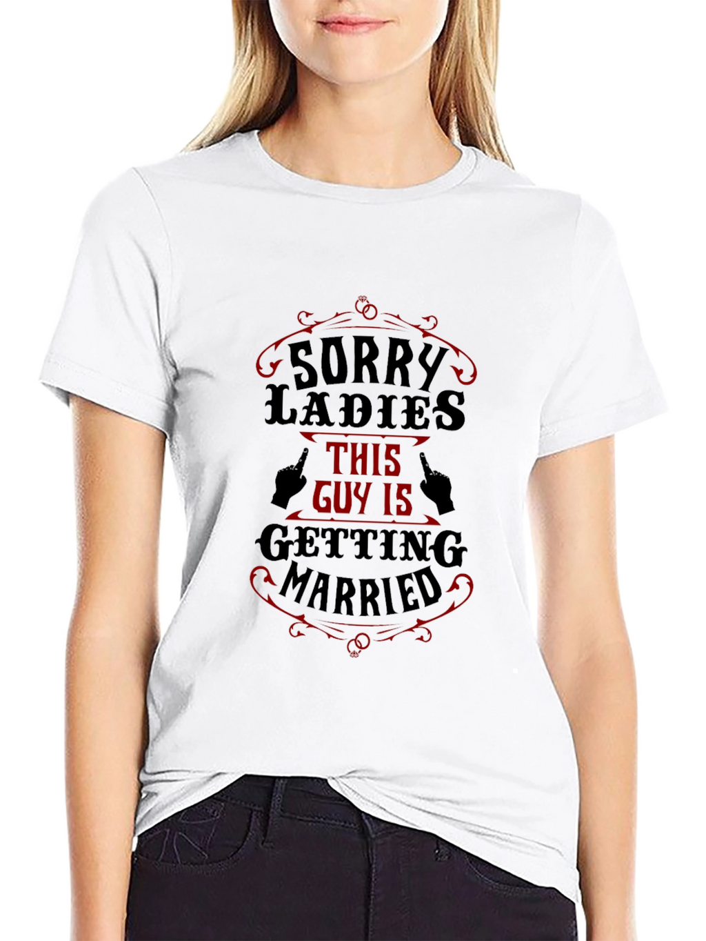 Sorry Ladies Getting Married Black Graphic T-Shirt