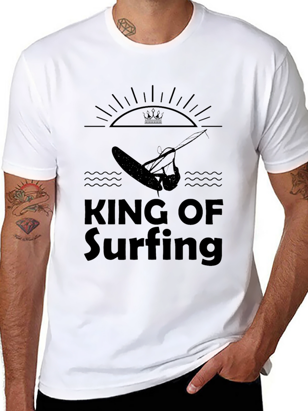 King of Surfing Black T-Shirt