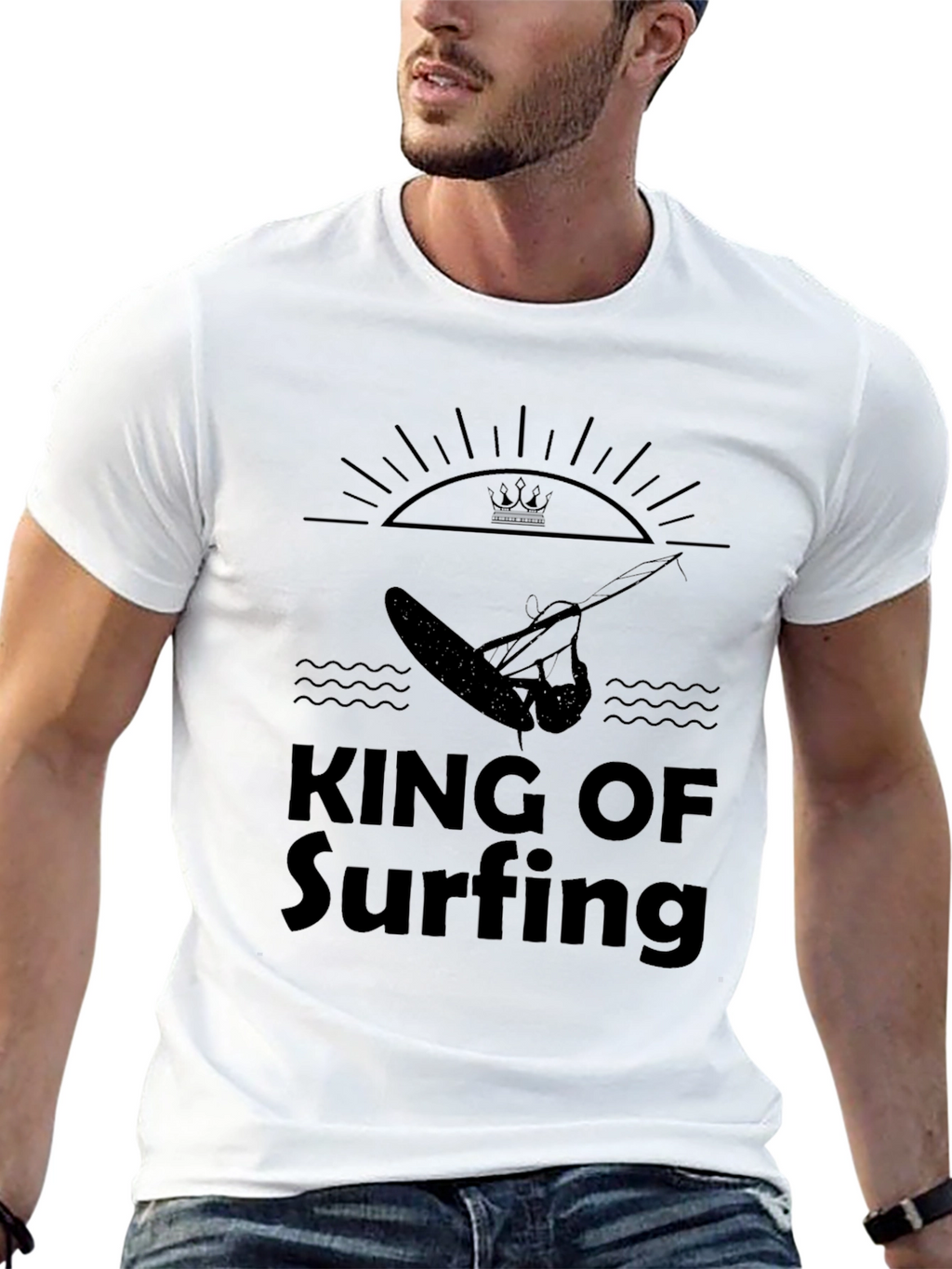 King of Surfing Black T-Shirt