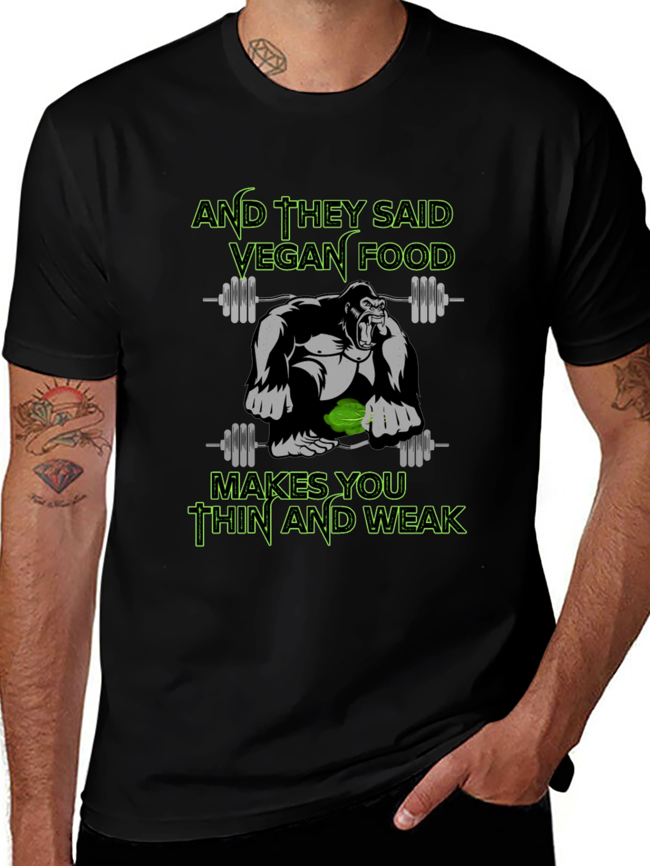 Vegan Gorilla T-Shirt - Funny Gym Workout Tee