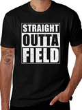 Straight Outta Field Black Graphic T-Shirt