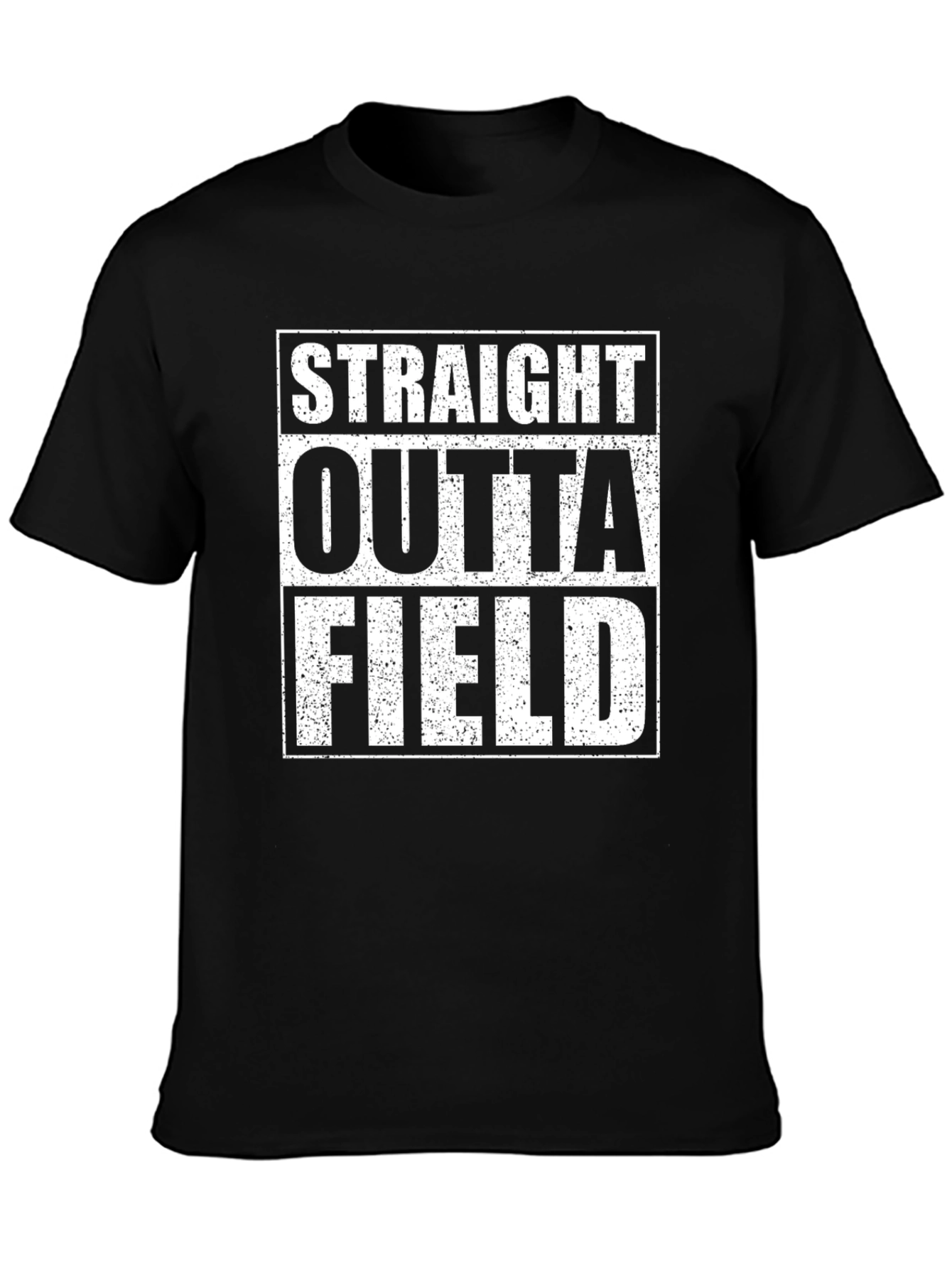 Straight Outta Field Black Graphic T-Shirt