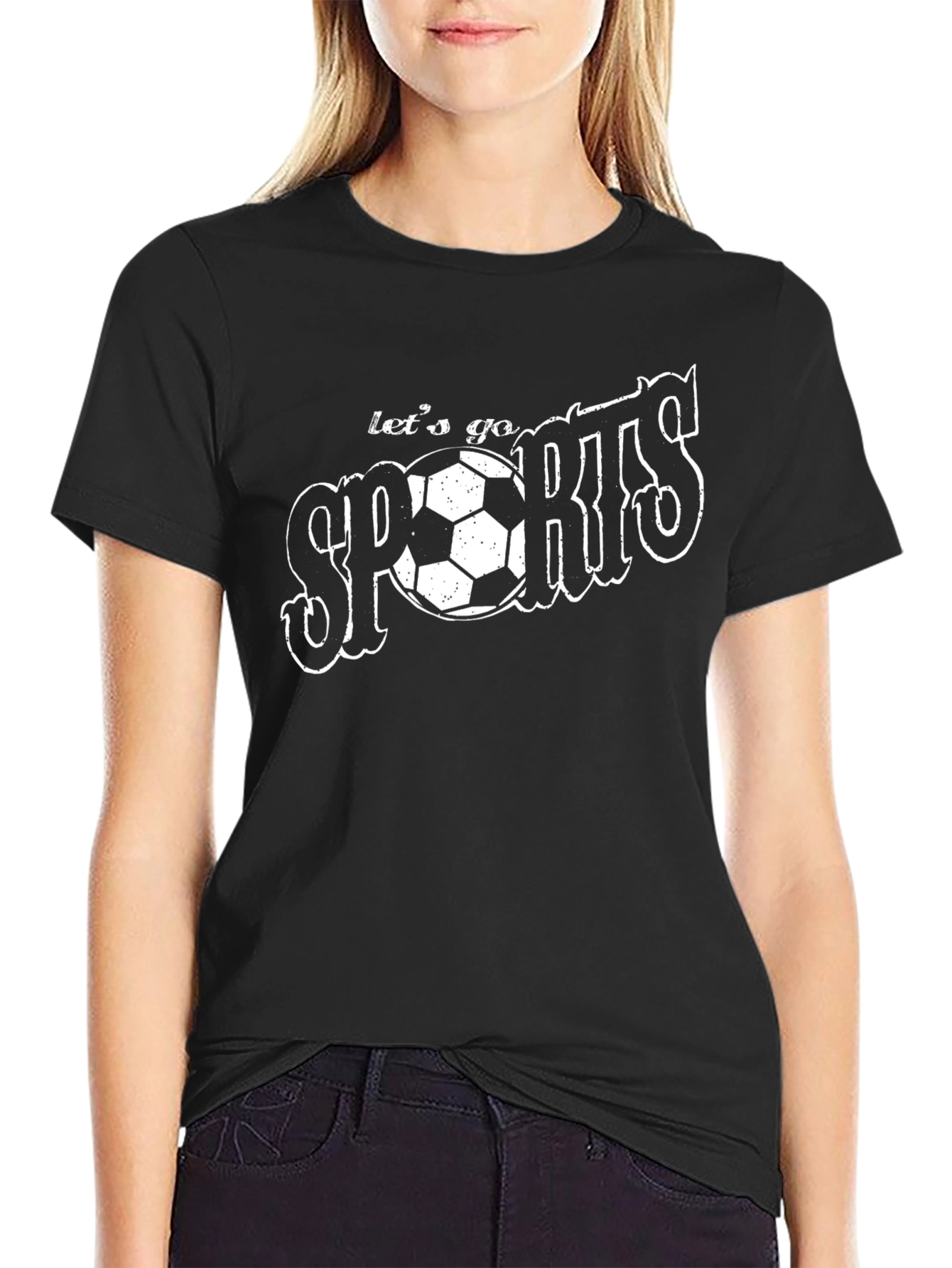 Lets Go Sports Soccer Ball Graphic T-Shirt
