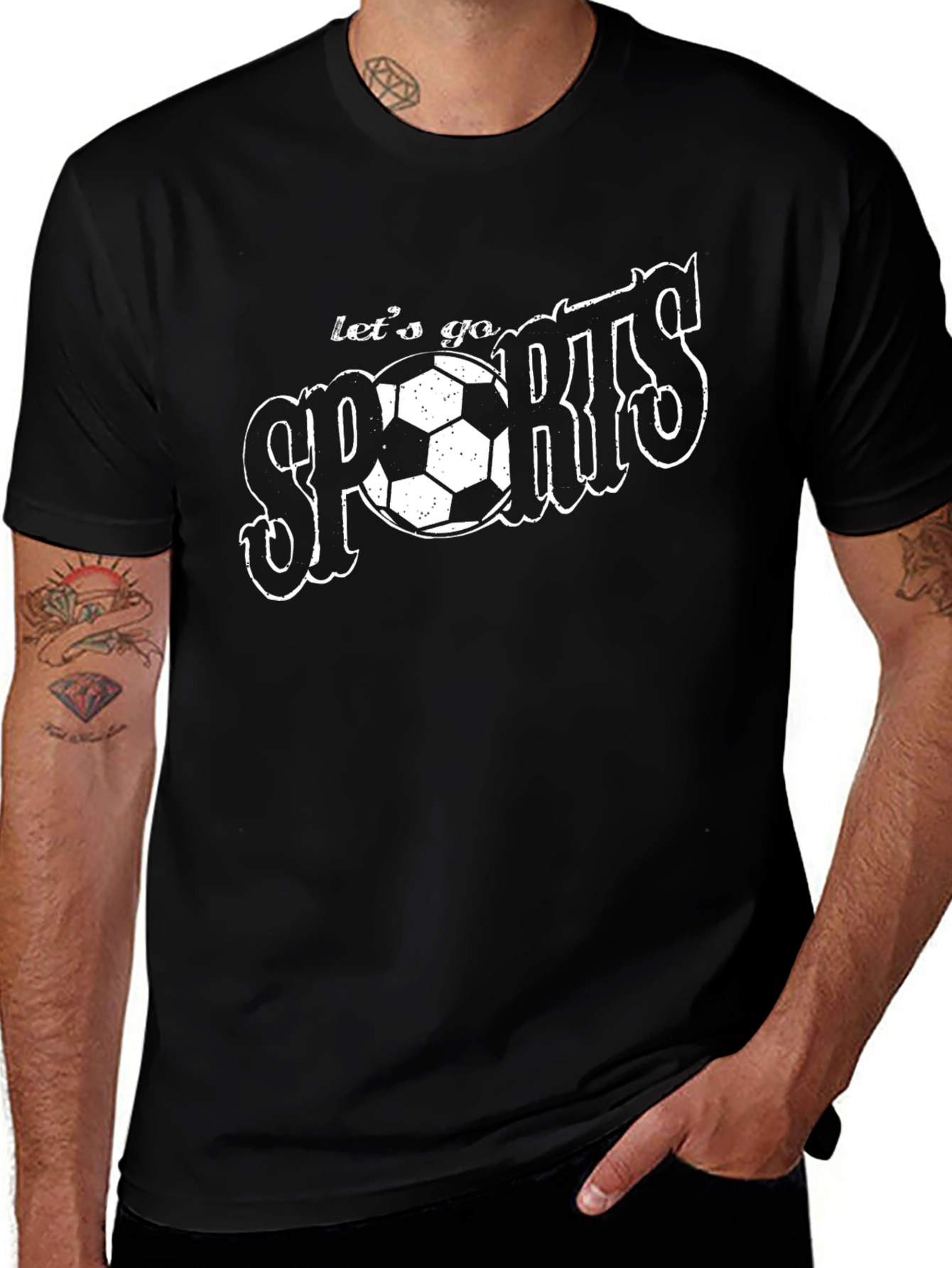 Lets Go Sports Soccer Ball Graphic T-Shirt