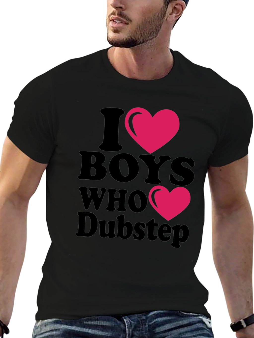 I Heart Boys Who Dubstep Black Graphic Tee