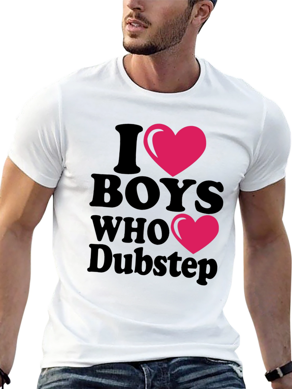 I Heart Boys Who Dubstep Black Graphic Tee
