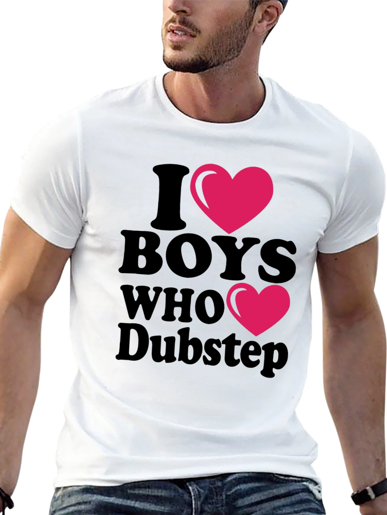 I Heart Boys Who Dubstep Black Graphic Tee