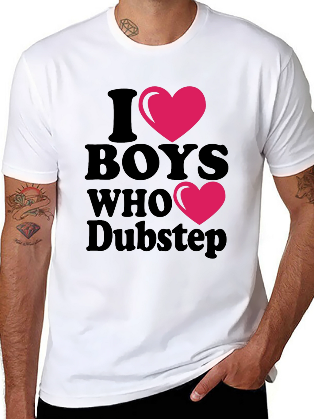 I Heart Boys Who Dubstep Black Graphic Tee