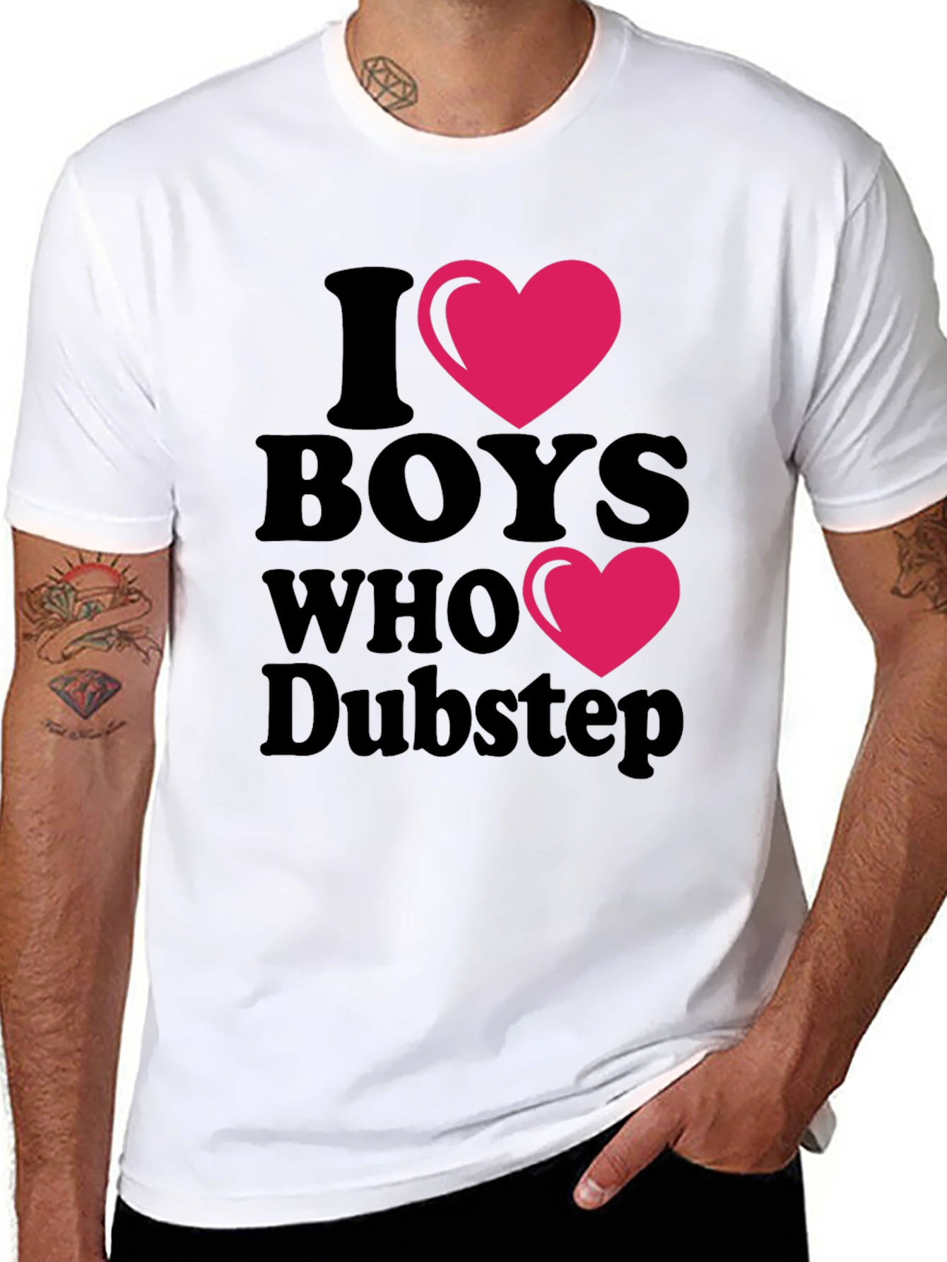 I Heart Boys Who Dubstep Black Graphic Tee
