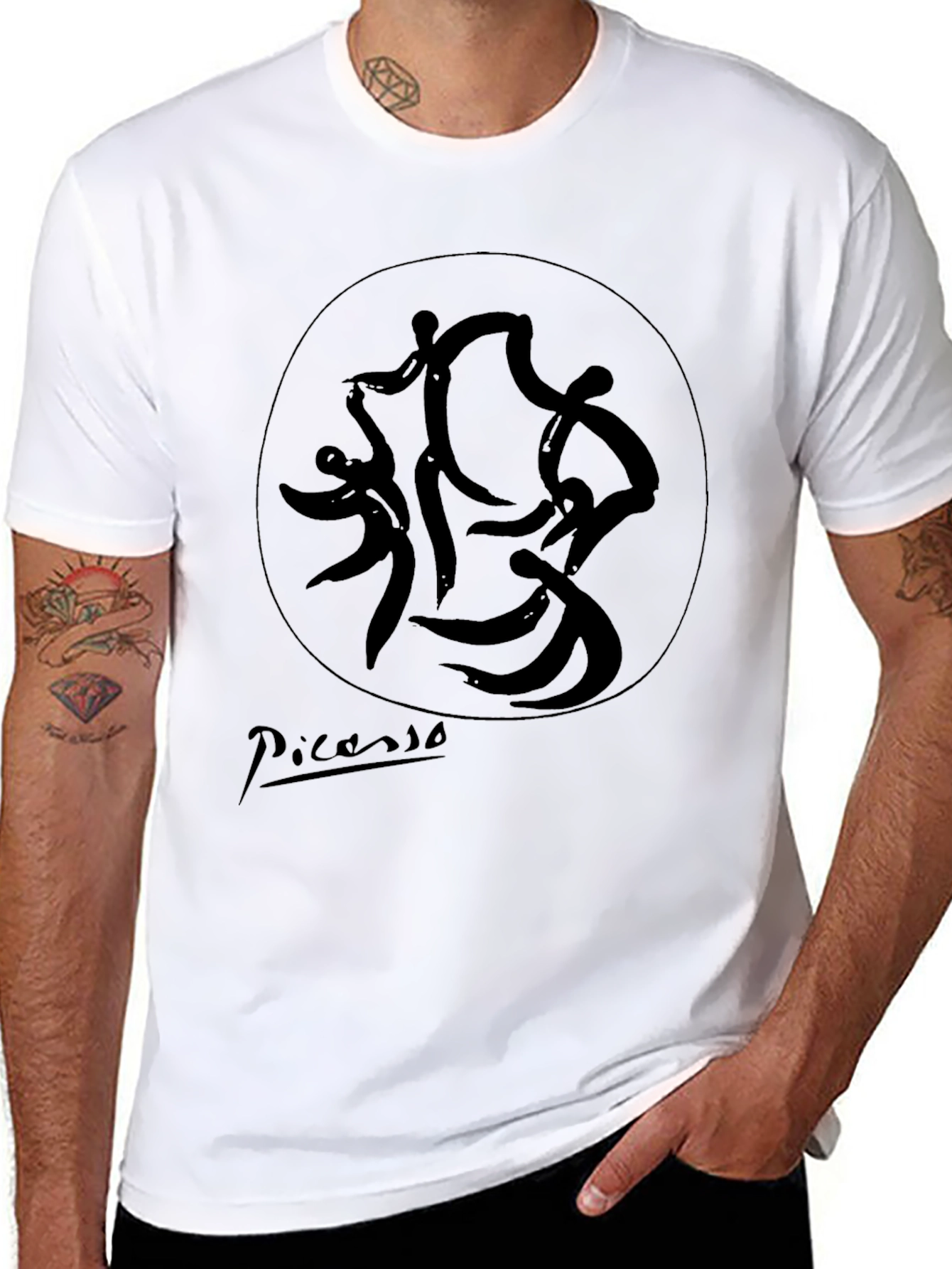 Picasso Dance T-Shirt - Stylish Black Graphic Tee