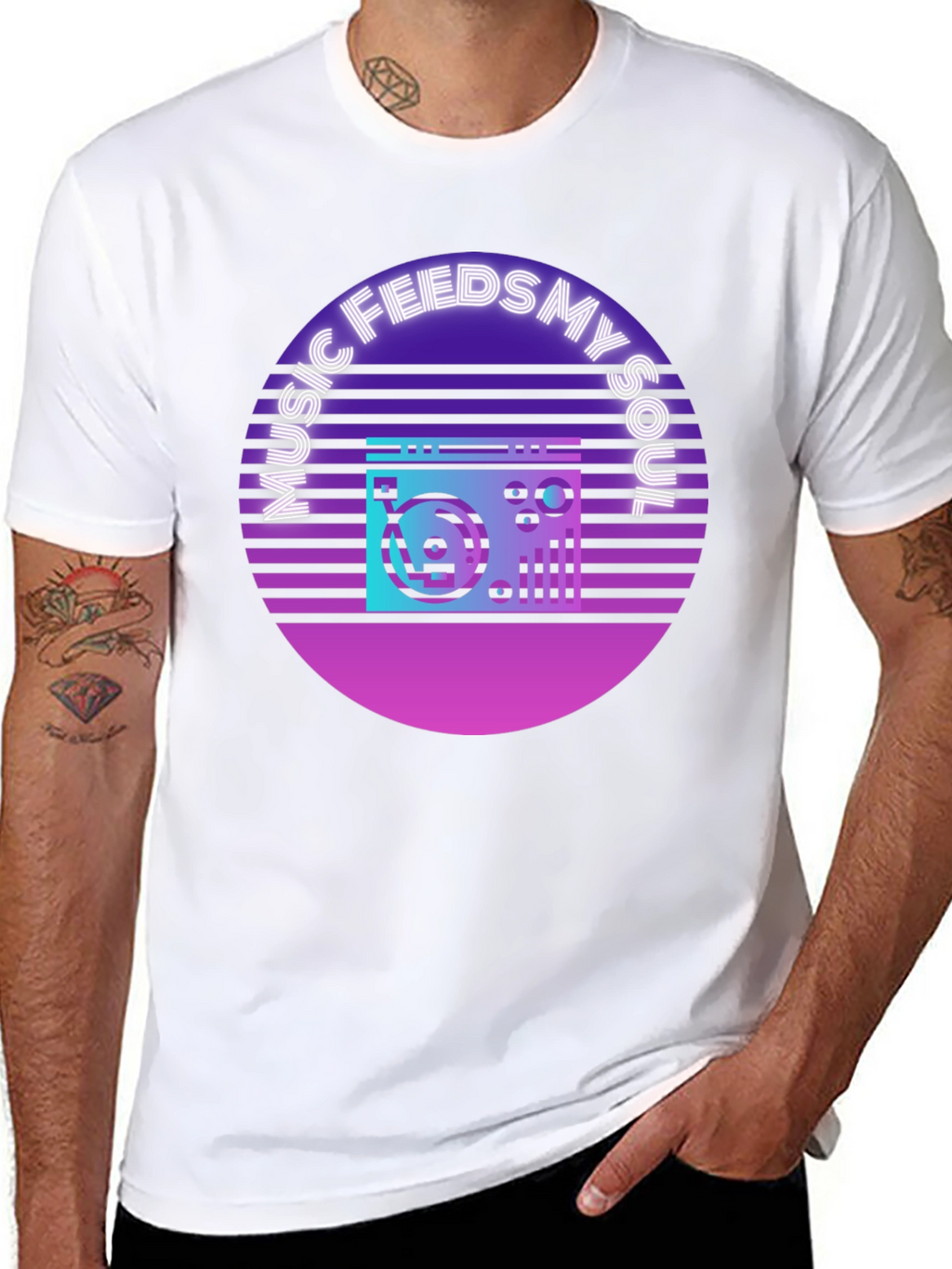 Music Feeds My Soul T-Shirt Retro Style