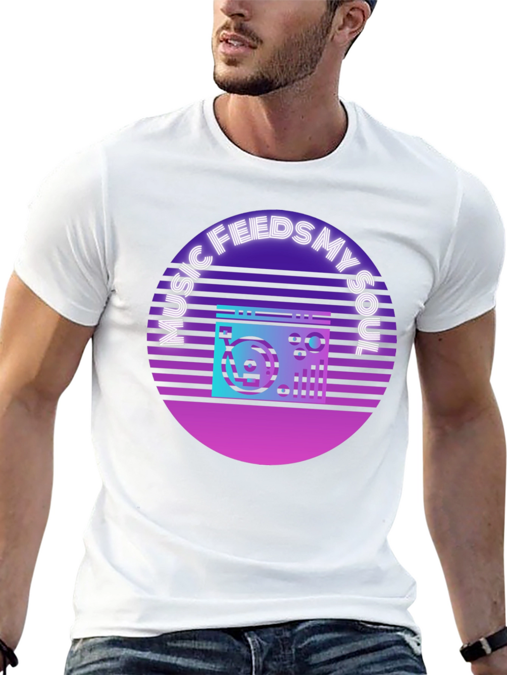 Music Feeds My Soul T-Shirt Retro Style