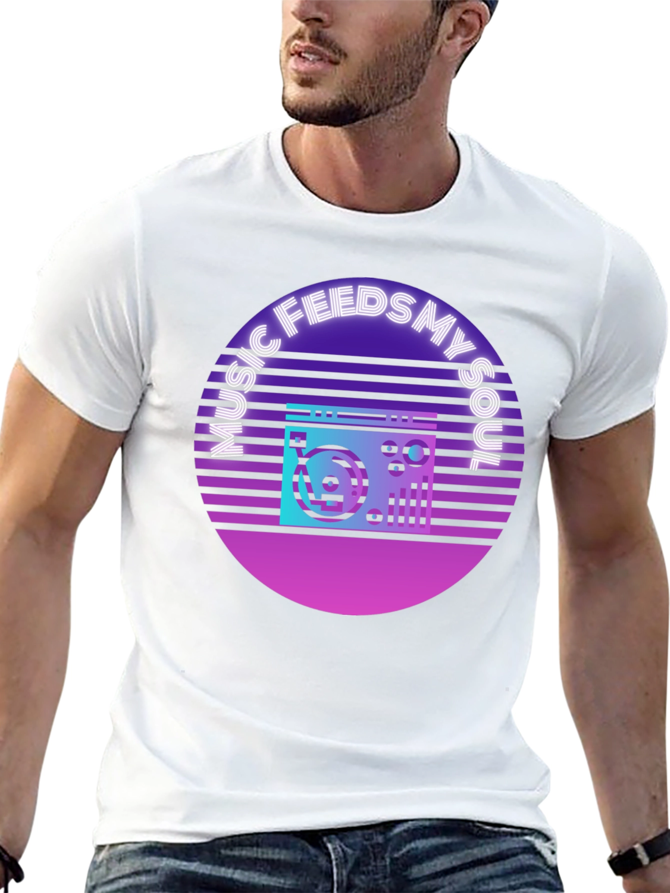 Music Feeds My Soul T-Shirt Retro Style