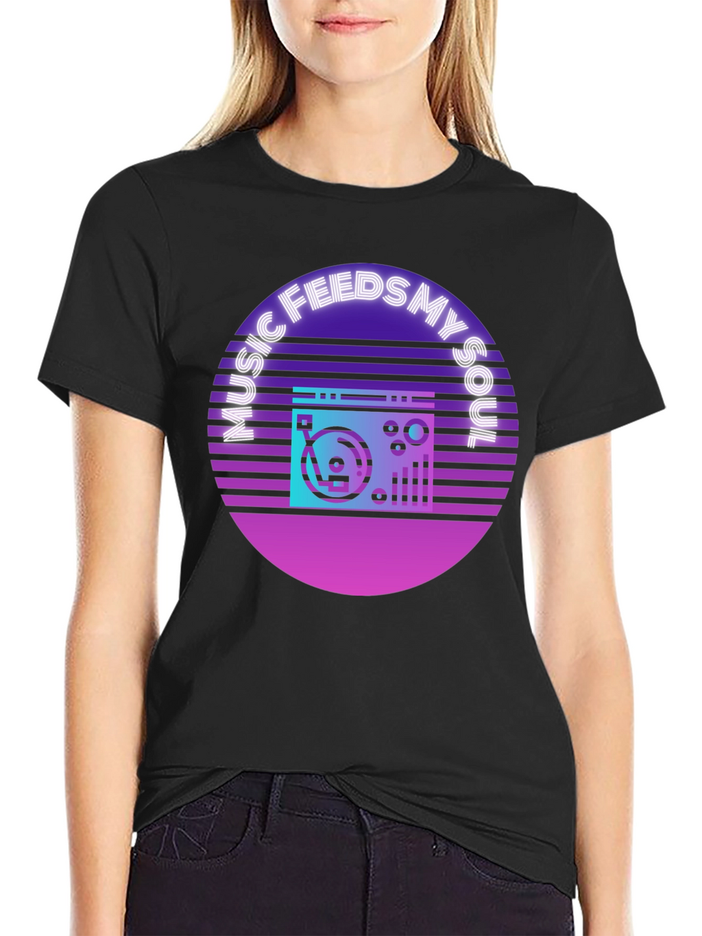 Music Feeds My Soul T-Shirt Retro Style