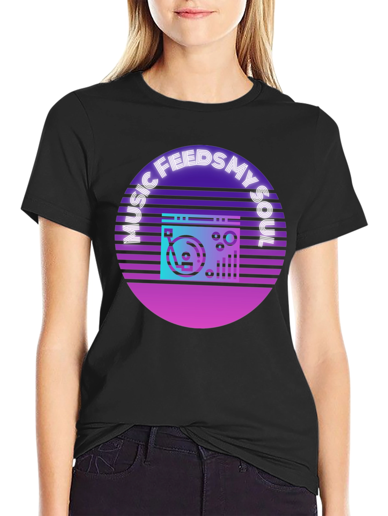 Music Feeds My Soul T-Shirt Retro Style