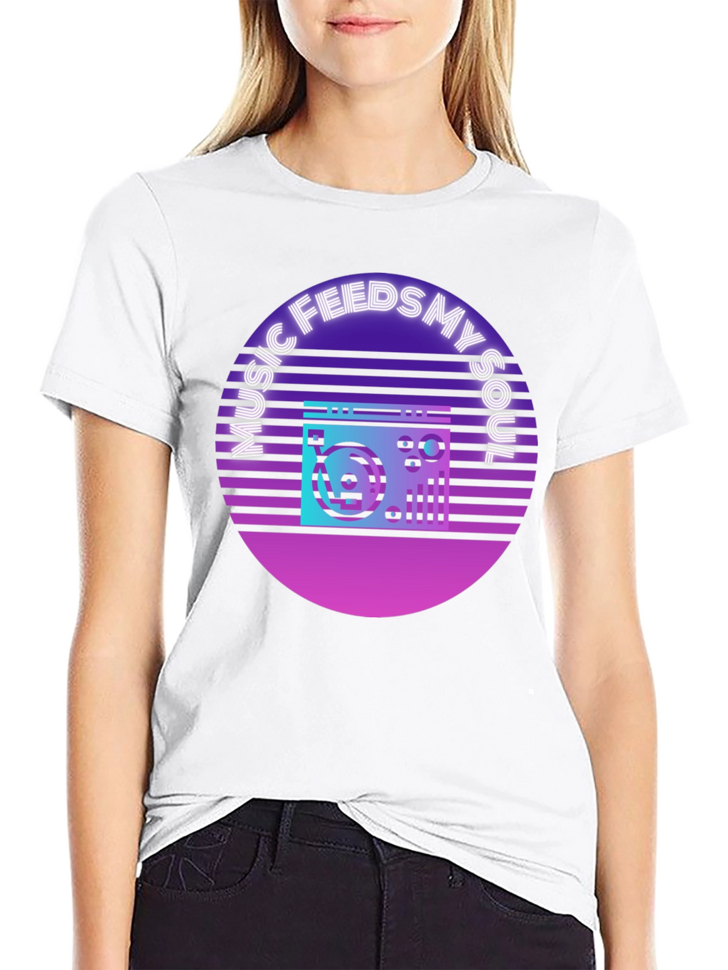 Music Feeds My Soul T-Shirt Retro Style
