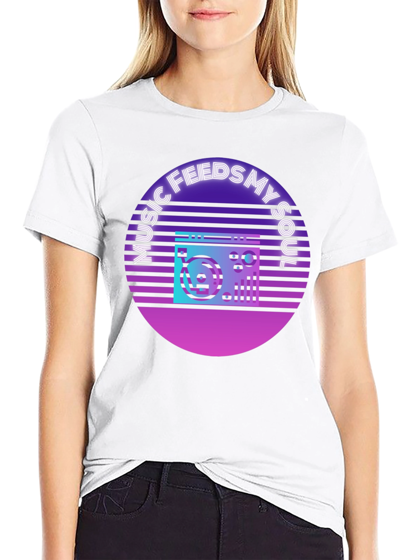 Music Feeds My Soul T-Shirt Retro Style