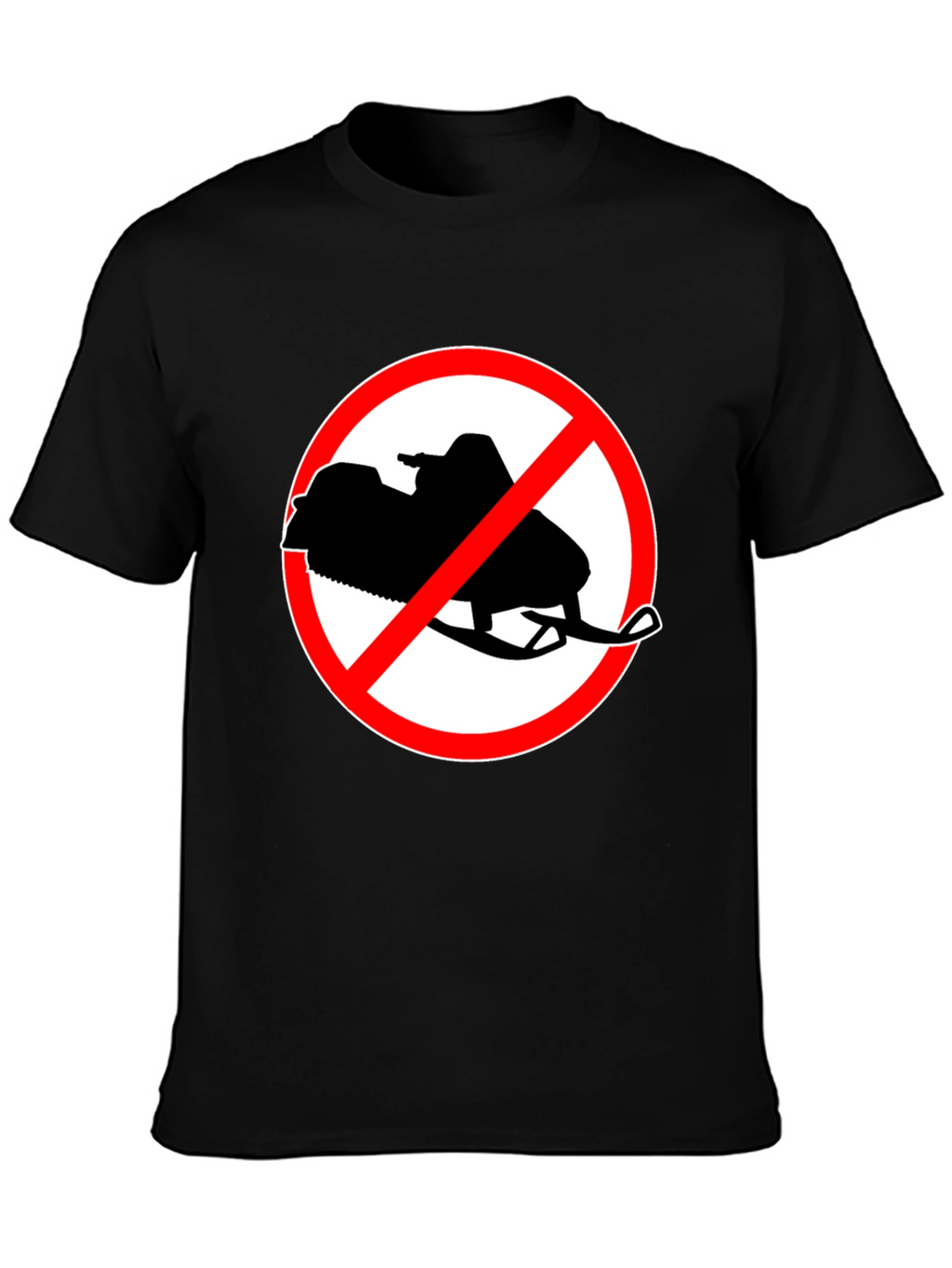 No Snowmobiling Black Graphic Tee
