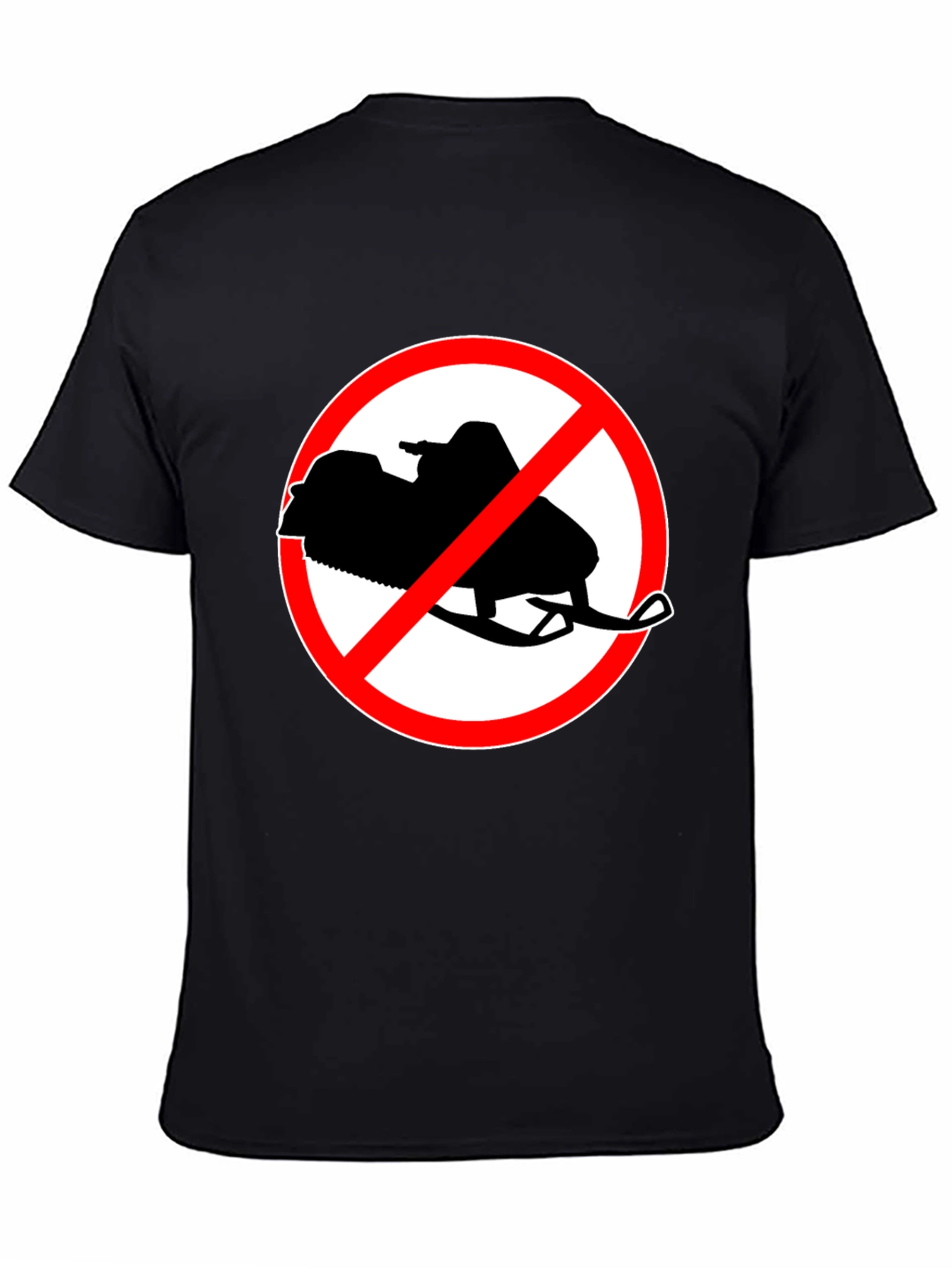 No Snowmobiling Black Graphic Tee