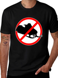 No Snowmobiling Black Graphic Tee