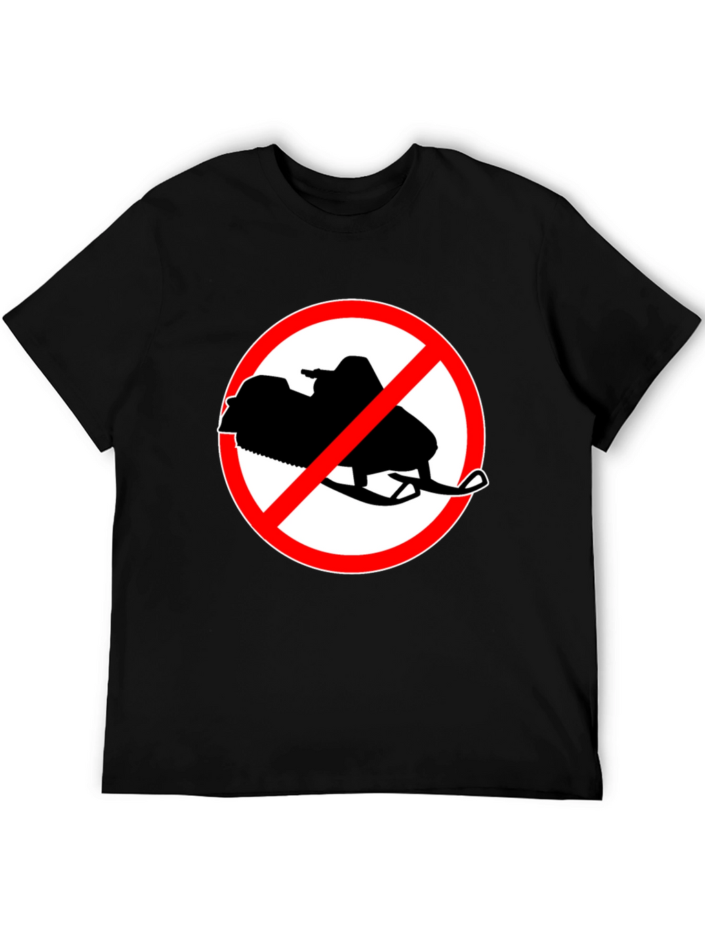 No Snowmobiling Black Graphic Tee