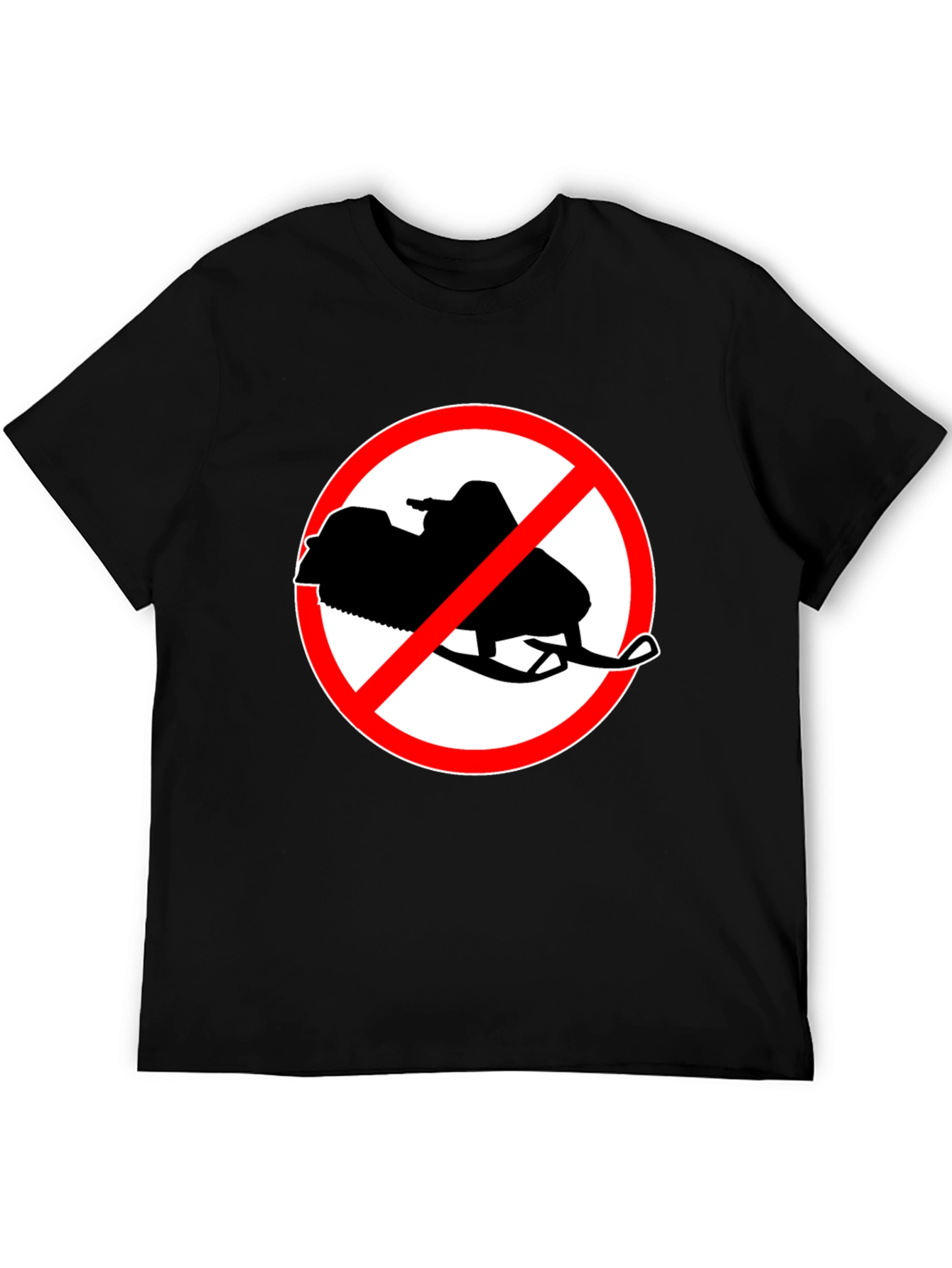 No Snowmobiling Black Graphic Tee