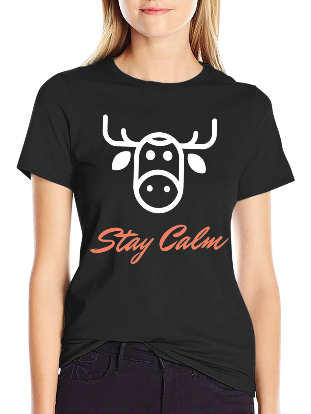 Stay Calm Moose Graphic T-Shirt