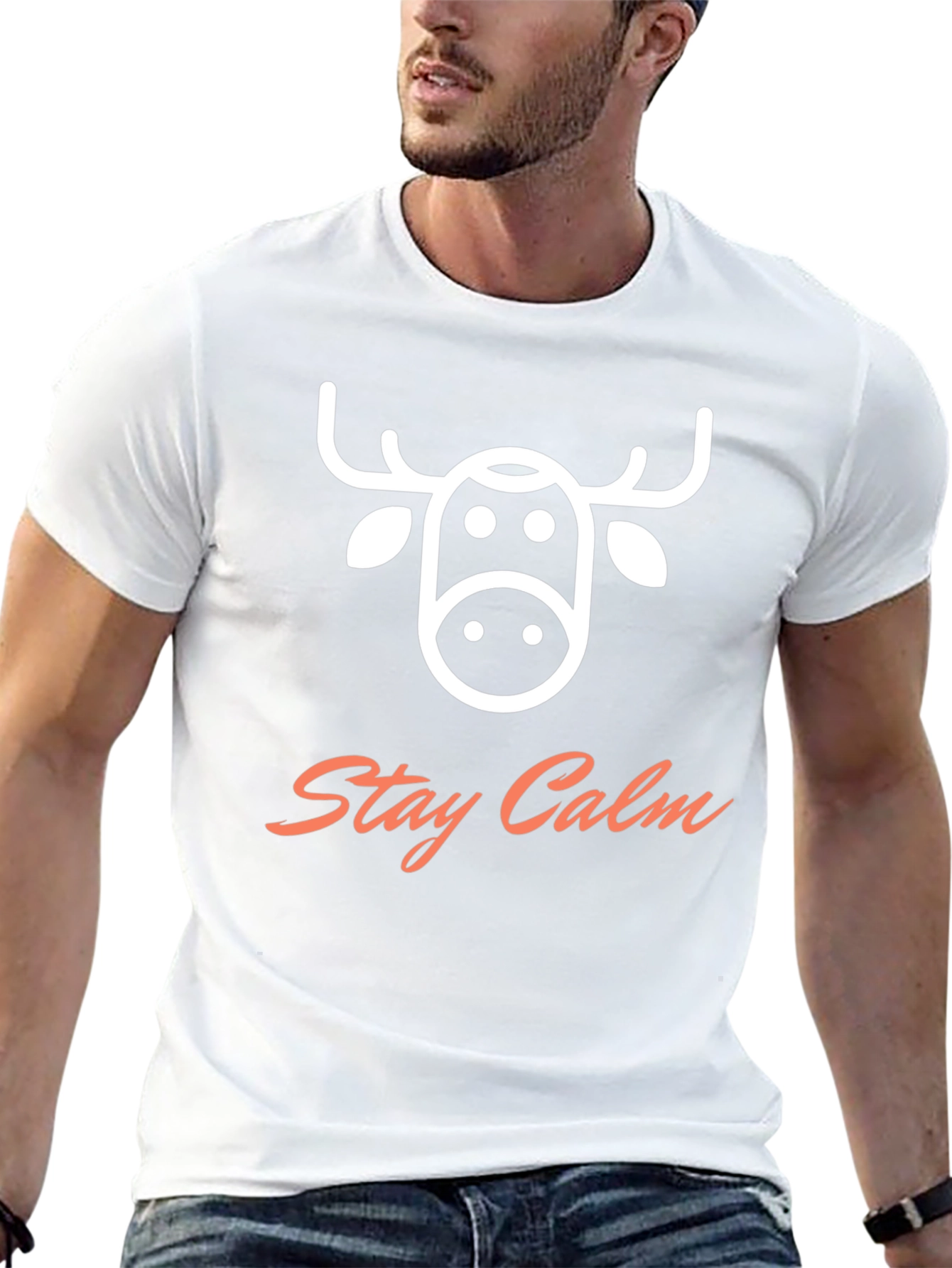 Stay Calm Moose Graphic T-Shirt
