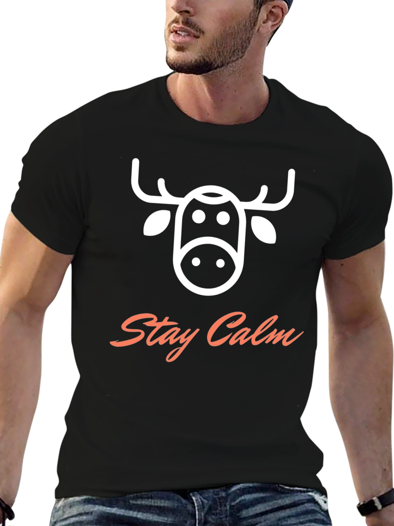 Stay Calm Moose Graphic T-Shirt