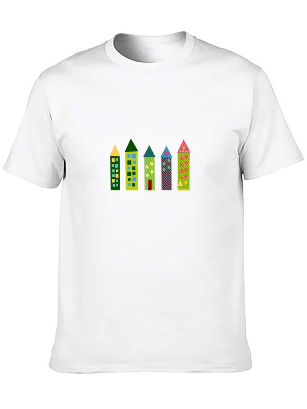Funky Building Print Black T-Shirt