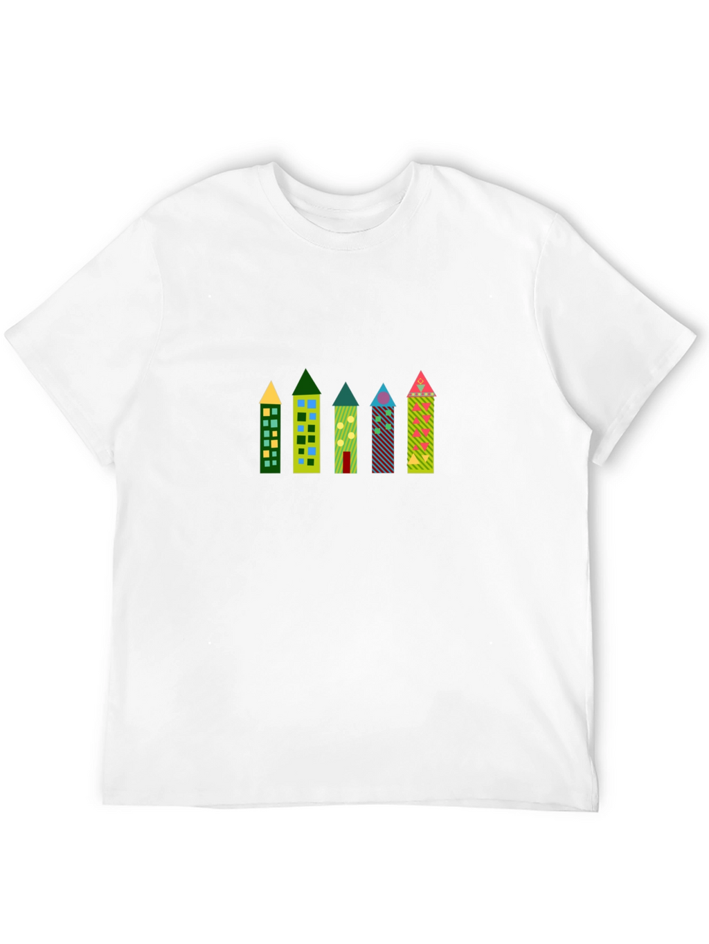 Funky Building Print Black T-Shirt