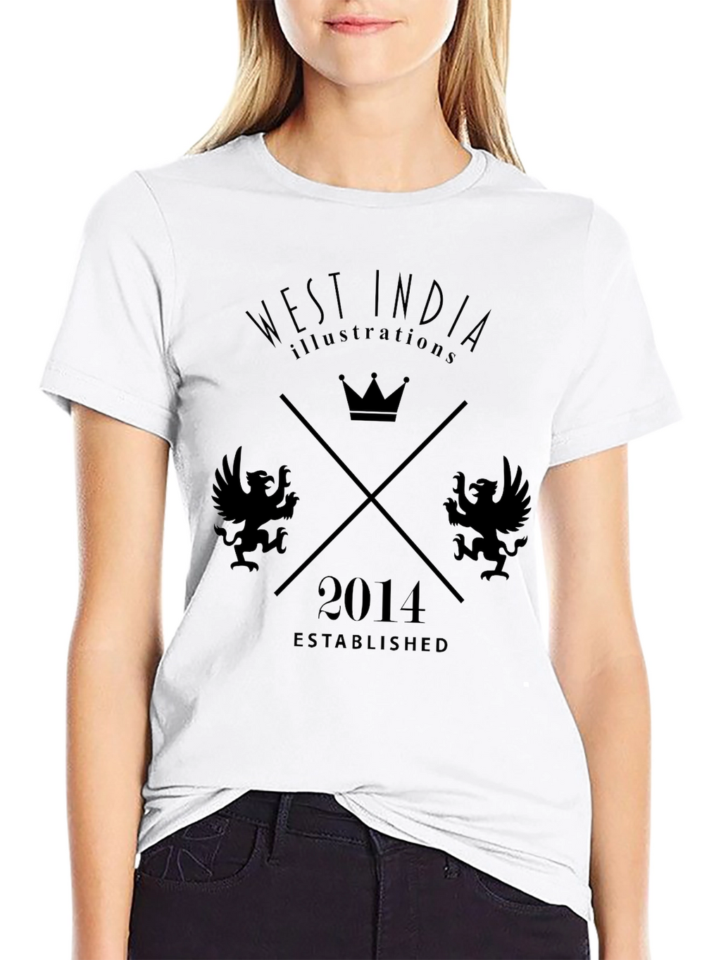 West India Illustrations Black Graphic Tee