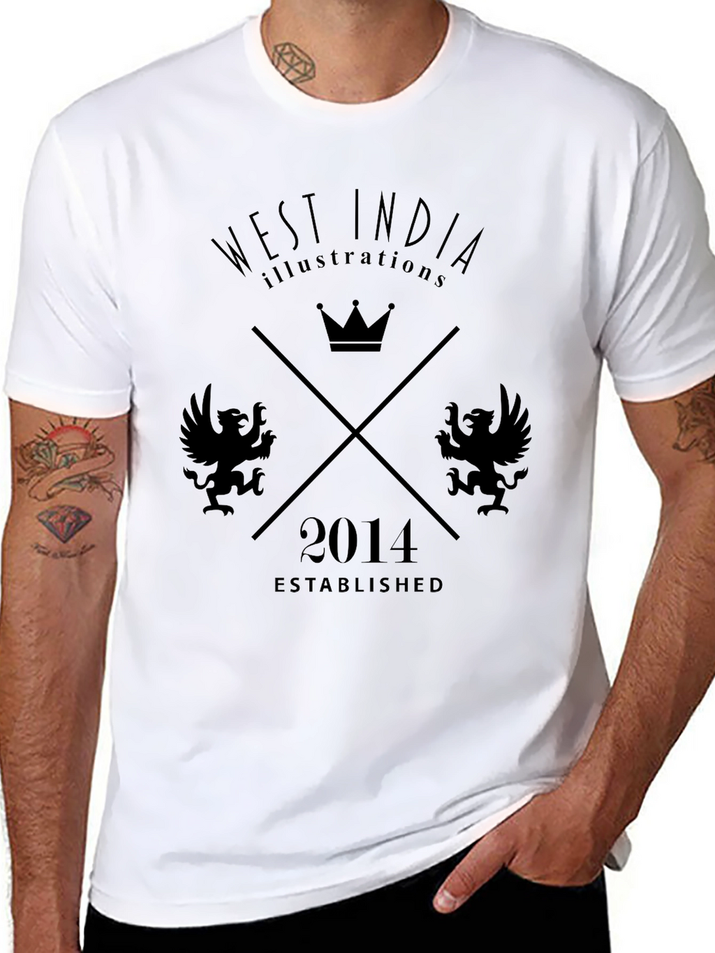 West India Illustrations Black Graphic Tee