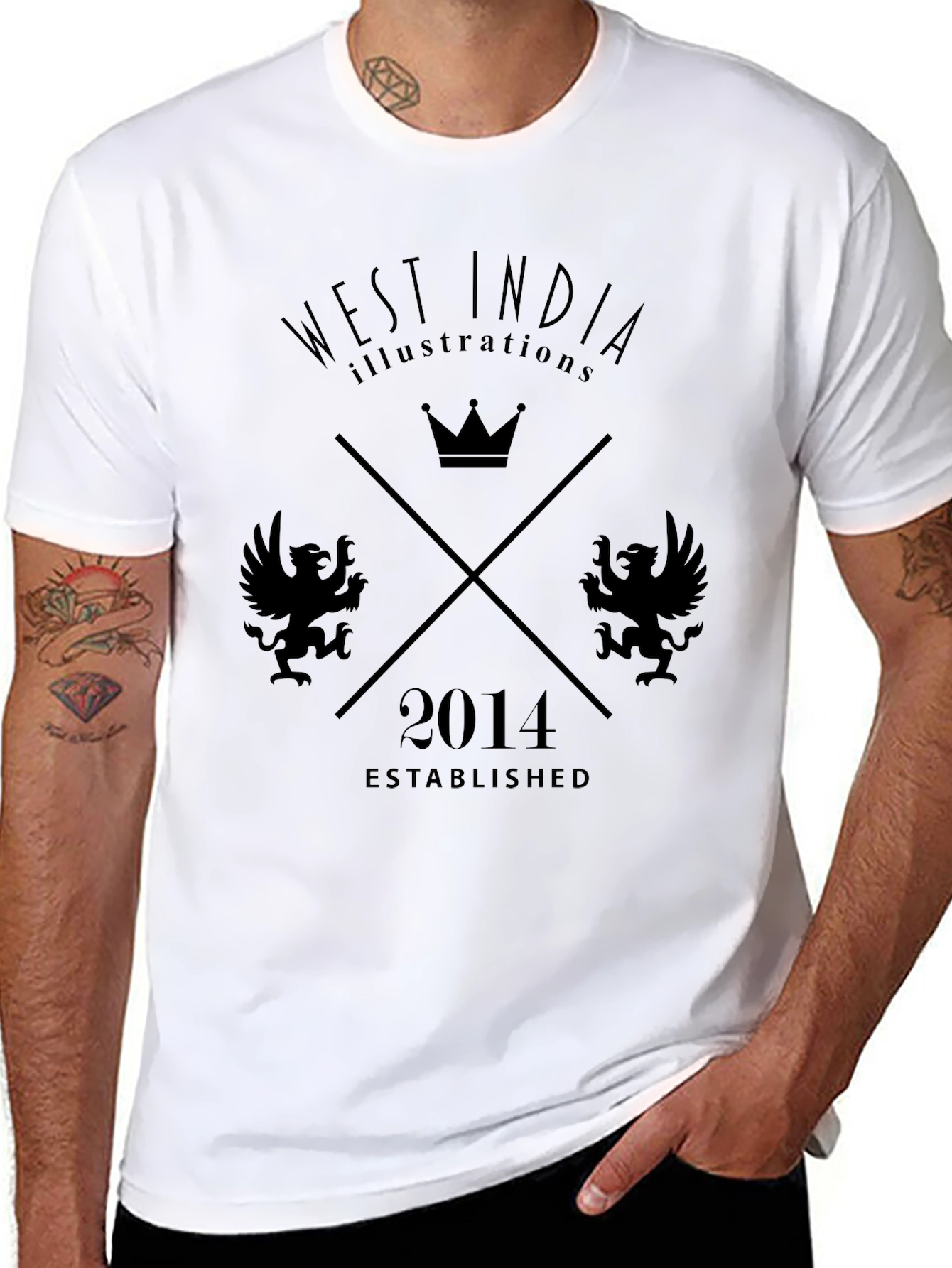 West India Illustrations Black Graphic Tee