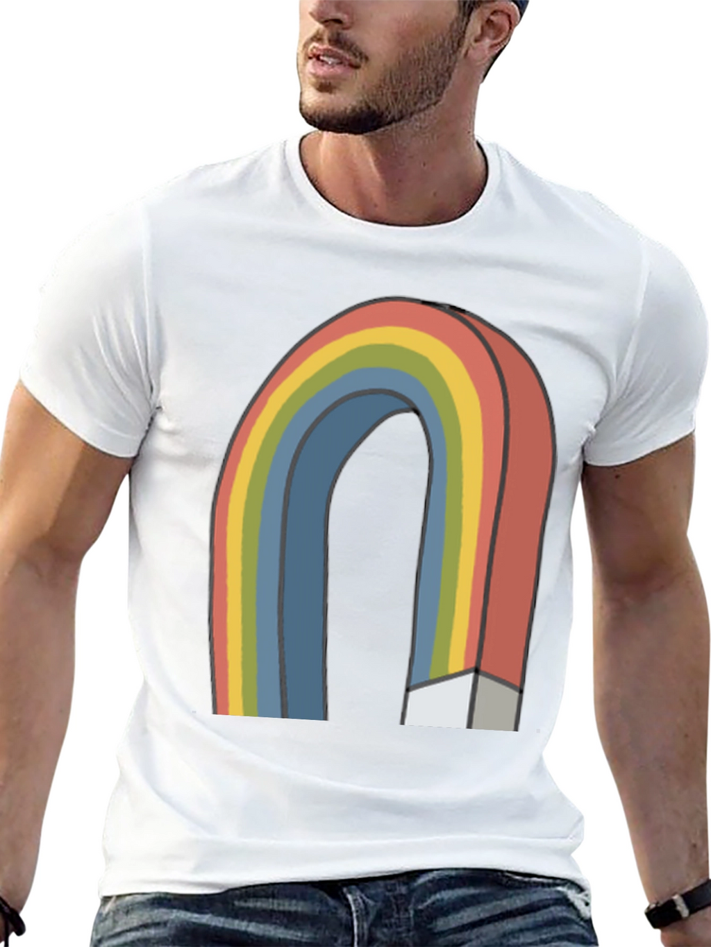Retro Rainbow Graphic T-Shirt