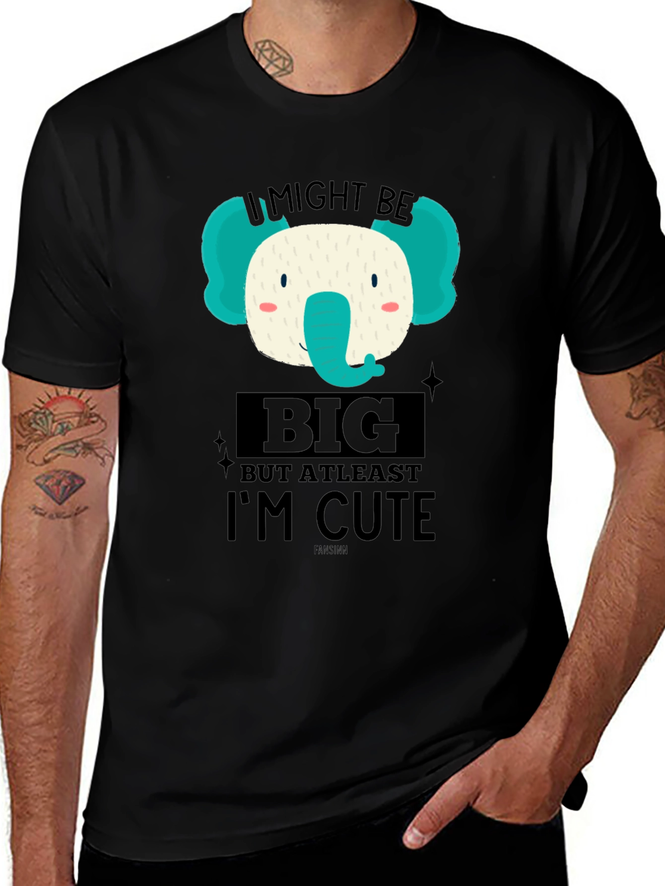 Cute Elephant Graphic T-Shirt - I Might Be Big But Im Cute
