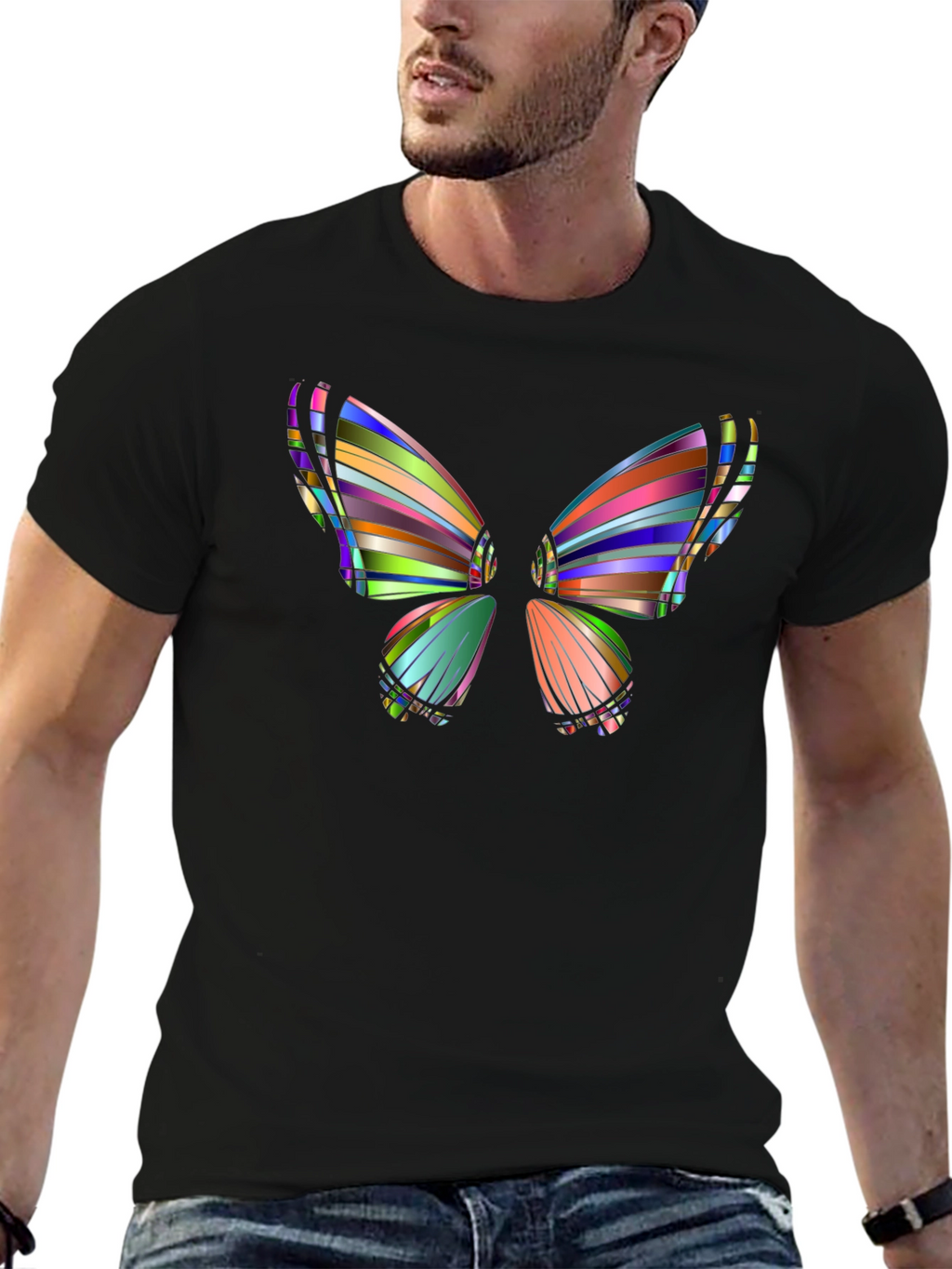 Butterfly Art Black T-Shirt