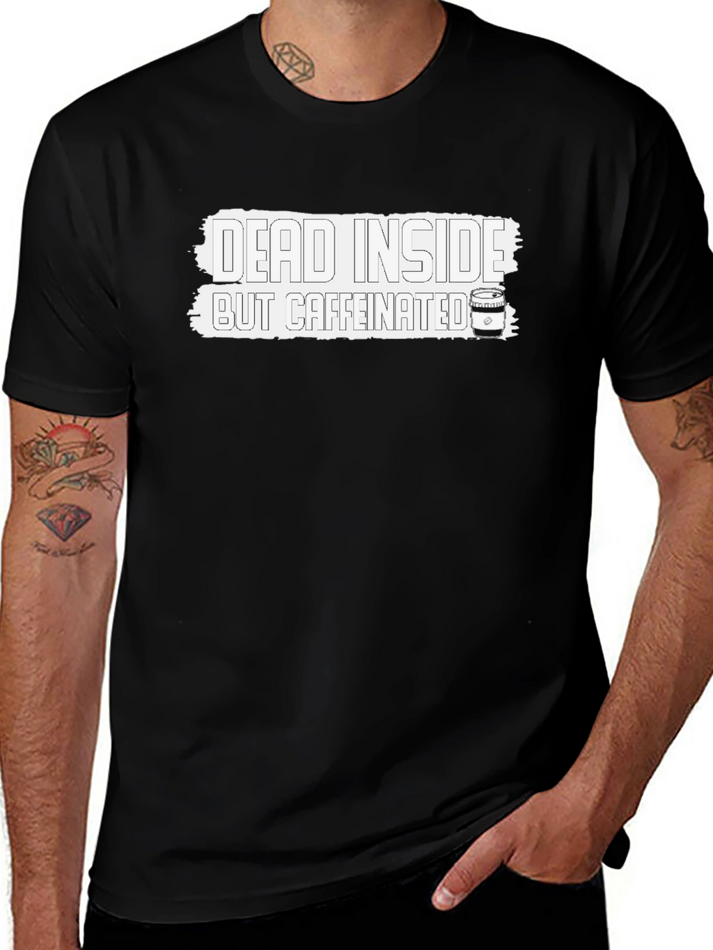 Dead Inside But Caffeinated T-Shirt - Funny Novelty Tee