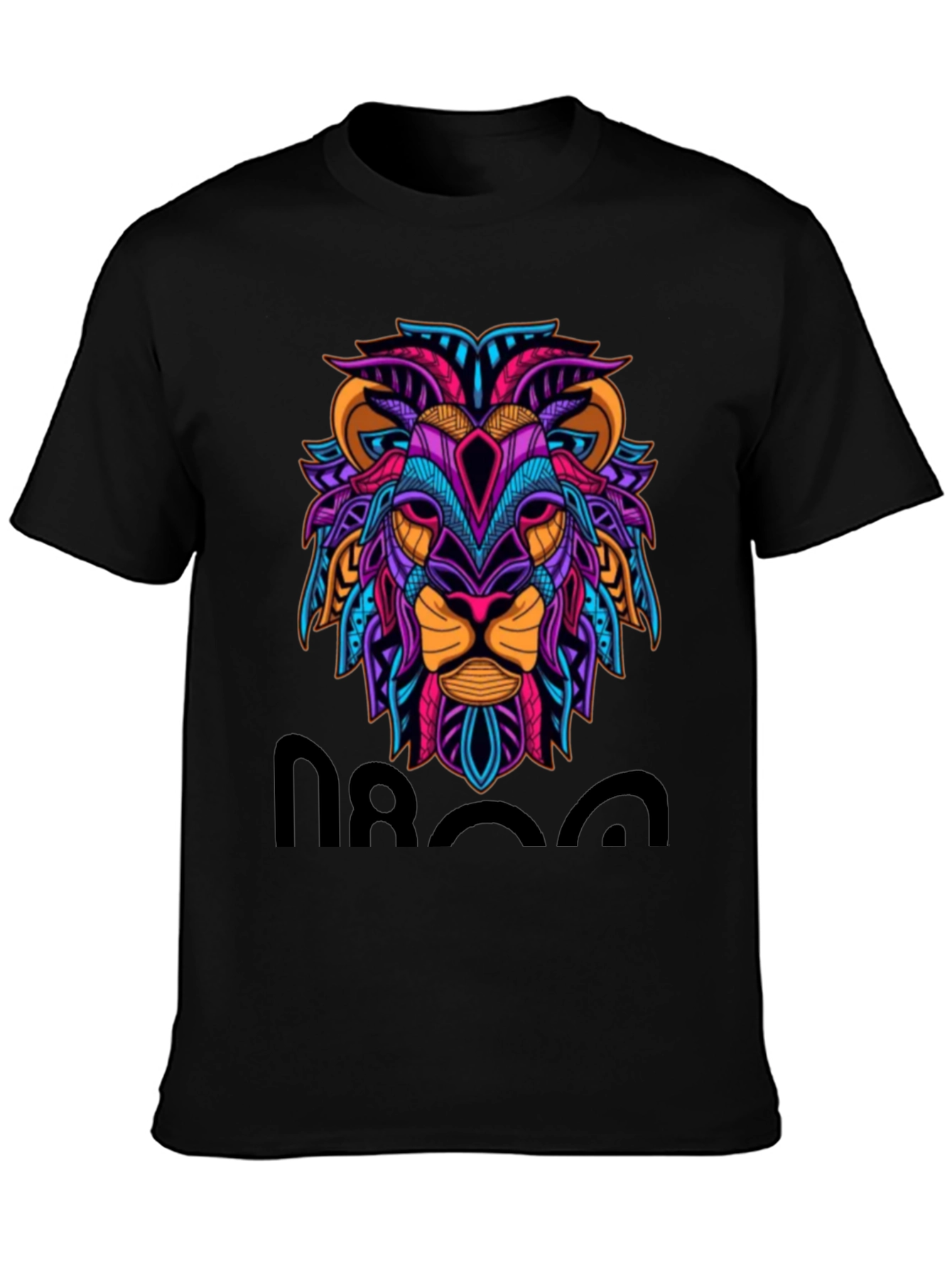 Lion Graphic Print Tee - Mens Black T-Shirt
