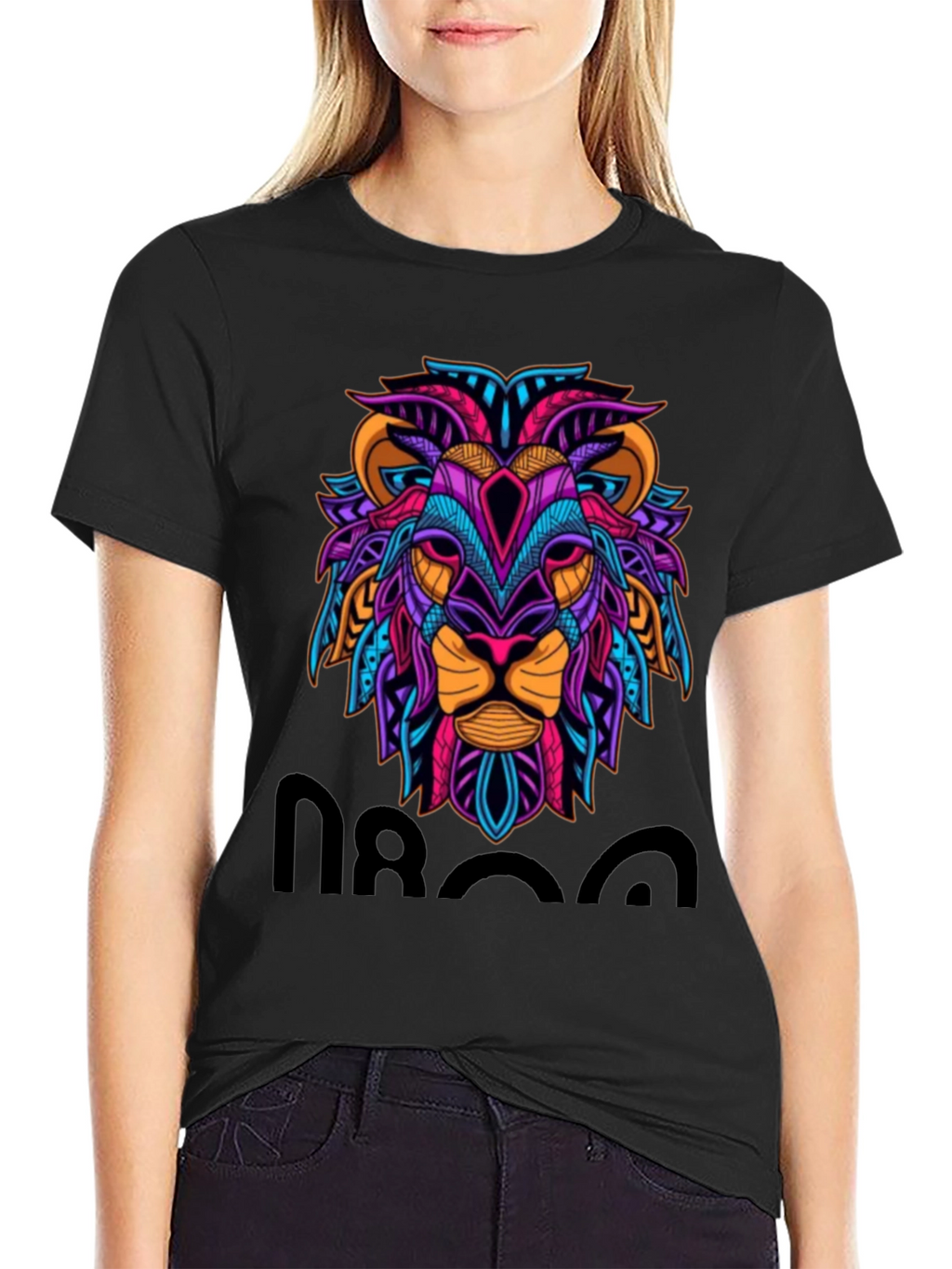 Lion Graphic Print Tee - Mens Black T-Shirt