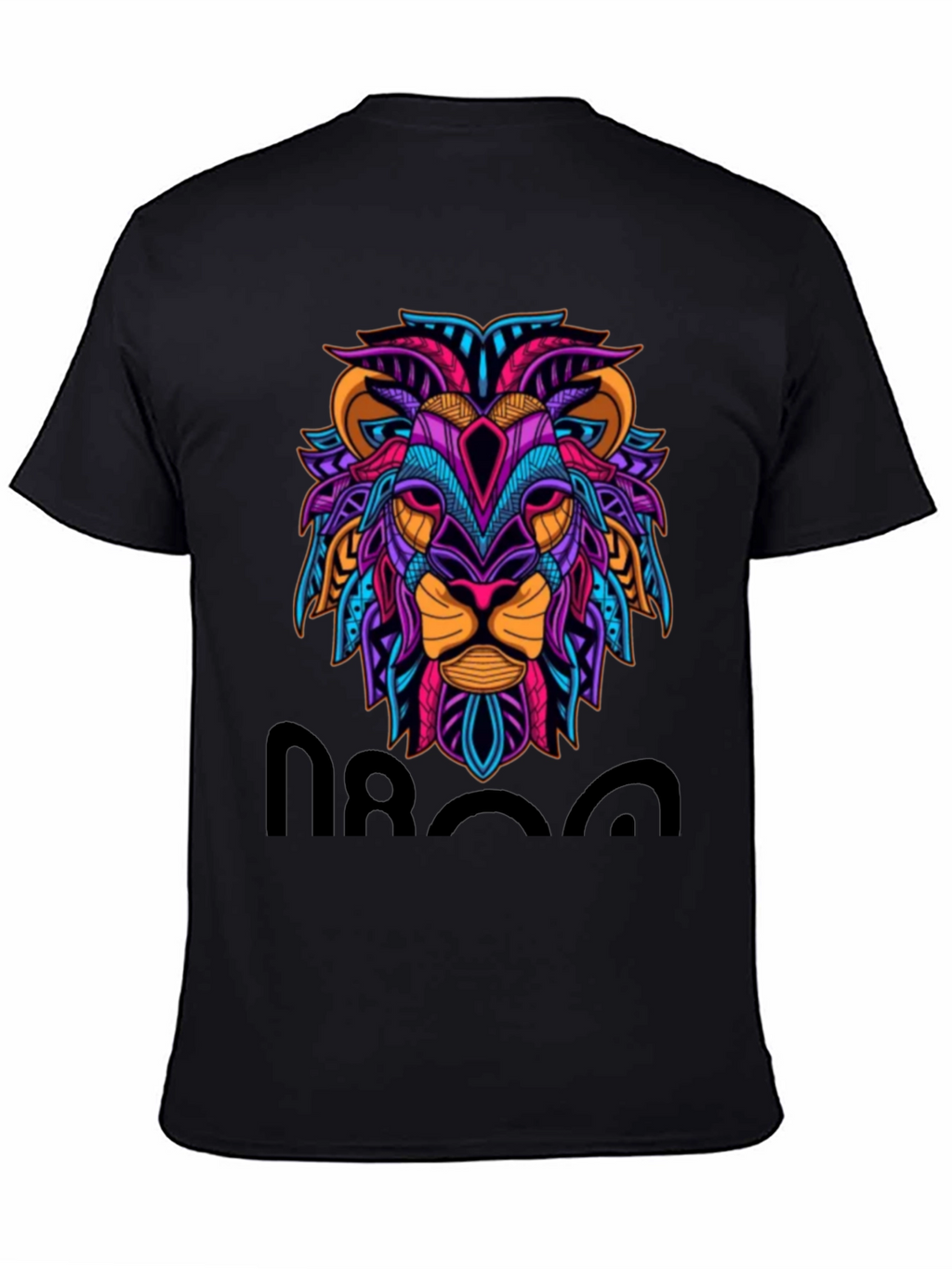 Lion Graphic Print Tee - Mens Black T-Shirt