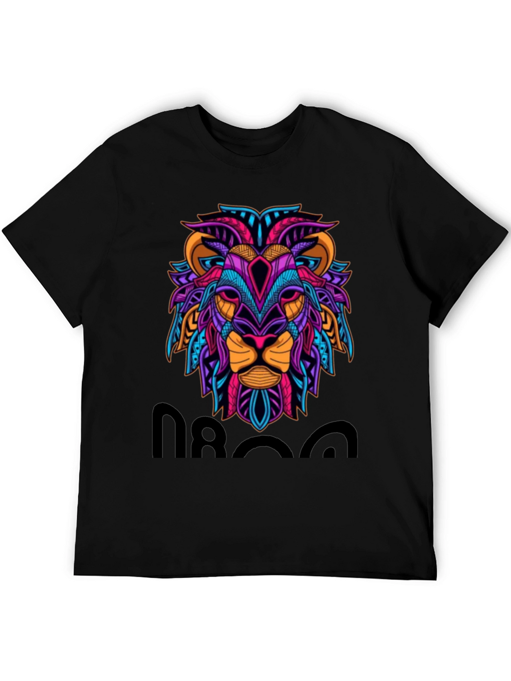 Lion Graphic Print Tee - Mens Black T-Shirt